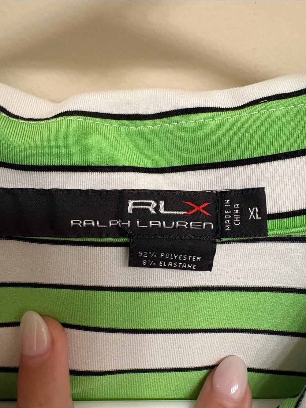 Polo by Ralph Lauren Green & White Striped Polo Shirt